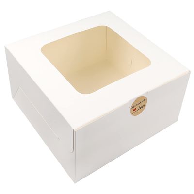 Ordine personalizzato accettato 12 x 12 x 6 pollici di cartone quadrato scatola di torta con finestra