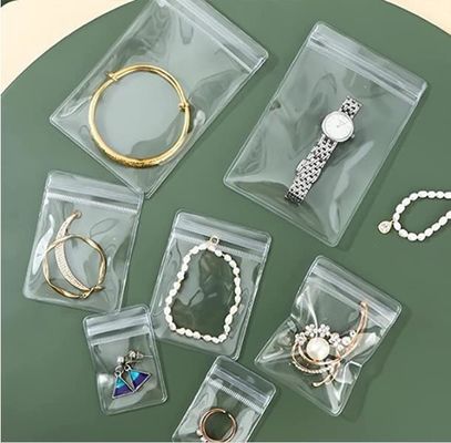 Logo stampato su misura Borsa di plastica con cerniera per gioielli Borsa collare Borsa con cerniera