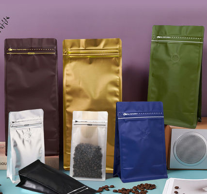 Arrivi 8 Sacchetti da caffè laterali in foglio di alluminio con valvola e cerniera