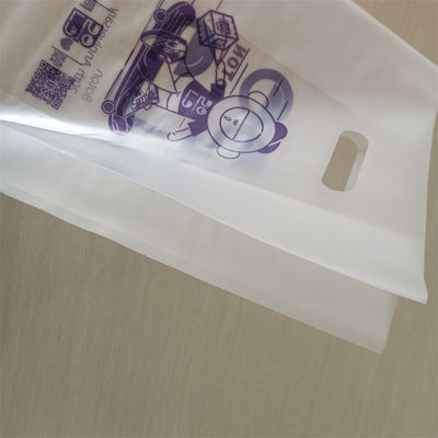 Sacchetto a manico trasparente Hdpe Sacchetto di plastica a taglio a stampaggio Polybag ODM/OEM Sacchetti da shopping stampati