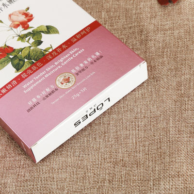 Maschera facciale da rosa vegetariana a scatola bianca personalizzabile con stampa e confezione di marca premium