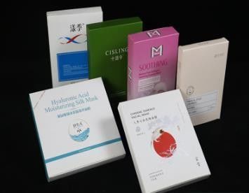 Maschera facciale da rosa vegetariana a scatola bianca personalizzabile con stampa e confezione di marca premium