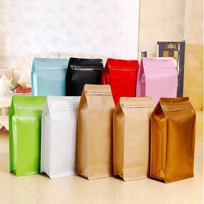 Tasse di valvola per caffè di carta kraft personalizzate con serratura a cerniera e valvola per prodotti nel 2023