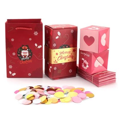 Scatole di confezioni di carta eleganti Custom Boutique Regali di Natale Scrapbook Sorpresa Bomba