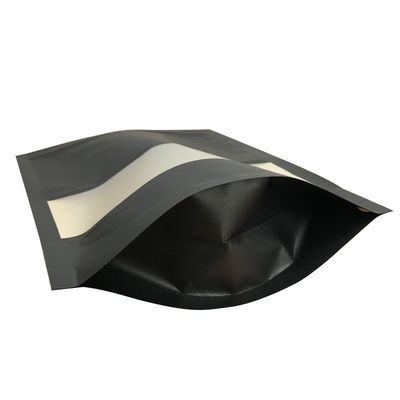 Logo personalizzato Poliborsa di plastica nera Pacchetto alimentare con stampa a forma di finestra Dimensione opzionale