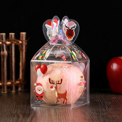 Scatola di caramelle in PET trasparente a forma quadrata per decorazioni natalizie e imballaggi regalo