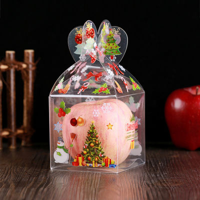 Scatola di caramelle in PET trasparente a forma quadrata per decorazioni natalizie e imballaggi regalo