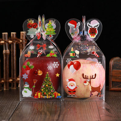 Scatole di mele di caramelle pieghevoli in PET trasparente per imballaggio regalo personalizzato di Natale