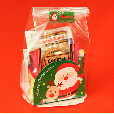 Ordine personalizzato Busta di biscotti Diy fatta a mano per PE Bassa di pane tostato di colore di plastica per Natale