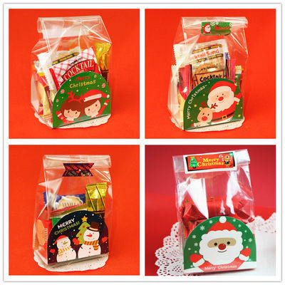 Ordine personalizzato Busta di biscotti Diy fatta a mano per PE Bassa di pane tostato di colore di plastica per Natale