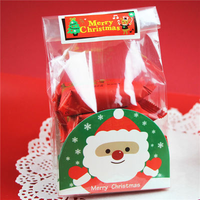 Ordine personalizzato Busta di biscotti Diy fatta a mano per PE Bassa di pane tostato di colore di plastica per Natale
