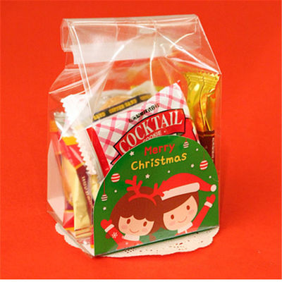 Ordine personalizzato Busta di biscotti Diy fatta a mano per PE Bassa di pane tostato di colore di plastica per Natale