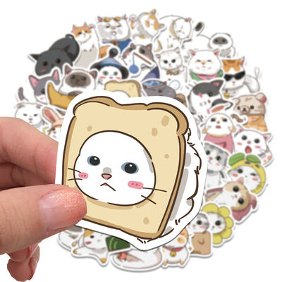 Etichette di carta Kraft Grazie Adesivi Cute Cat Cartoon Design per Adesivo Decorativo