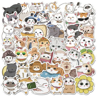 Etichette di carta Kraft Grazie Adesivi Cute Cat Cartoon Design per Adesivo Decorativo