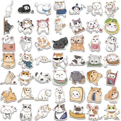 Etichette di carta Kraft Grazie Adesivi Cute Cat Cartoon Design per Adesivo Decorativo