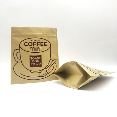 Taschino autoportante carta kraft tè caffetteria specialità cerniera frutta secca imballaggio alimentare