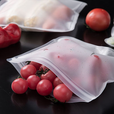 Sacchetto per la conservazione degli alimenti in silicone a prova di perdite riutilizzabile con cerniera e design auto sigillatore