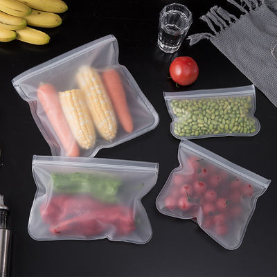 Sacchetto per la conservazione degli alimenti in silicone a prova di perdite riutilizzabile con cerniera e design auto sigillatore