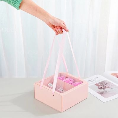 Eleganti scatole di imballaggio in carta per fiori quadrati Bouquet regalo Elegante