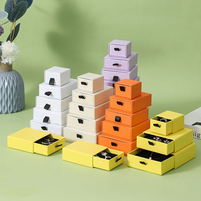 Taglia di logo personalizzato Casella scorrevole di lusso con nastro gioielli Cassa regalo Set cassetto