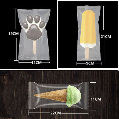 Imballaggio di ghiaccio di plastica stampato su misura per gelati congelati trasparenti
