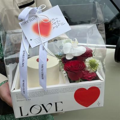 Scatole di torte a fiori trasparenti fai da te in PVC per matrimoni, Natale, compleanno, confezioni regalo con maniglie