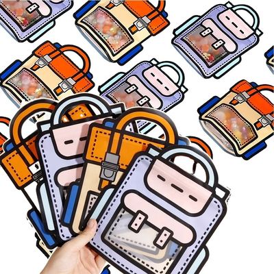 Personalizzabile e divertente Transparente cartone animato Zaino riutilizzabile in forma di cerniera Sacchetto regalo in plastica