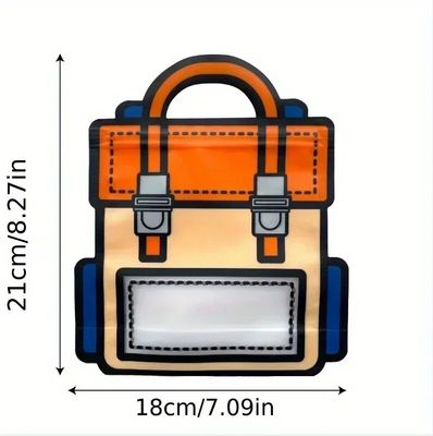 Personalizzabile e divertente Transparente cartone animato Zaino riutilizzabile in forma di cerniera Sacchetto regalo in plastica