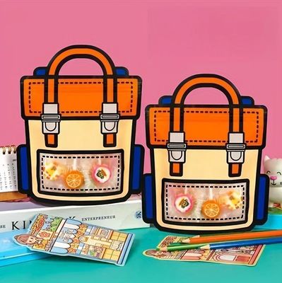 Personalizzabile e divertente Transparente cartone animato Zaino riutilizzabile in forma di cerniera Sacchetto regalo in plastica
