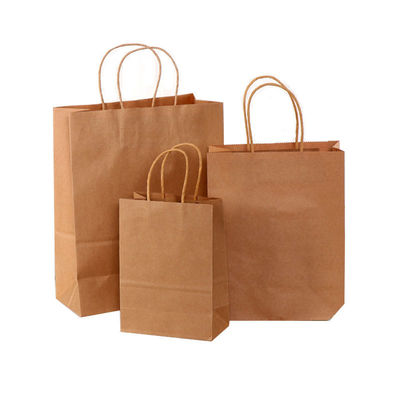 Flexiloop Manico Logo personalizzato Acceptato Sacchetti di carta Kraft per boutique shopping regalo