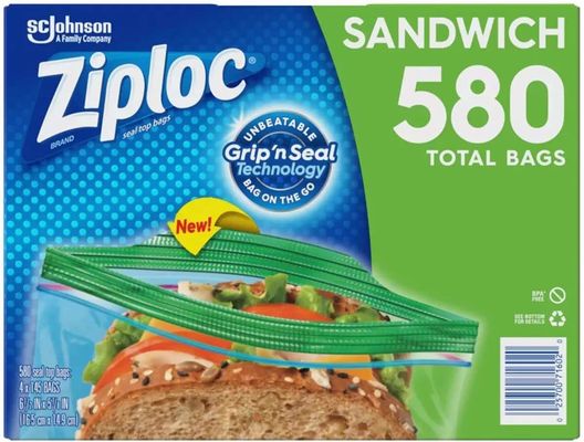 Plastico PP Grave Printing Easy Open Tabs Sandwich LDPE Freezer Ziplock Bags