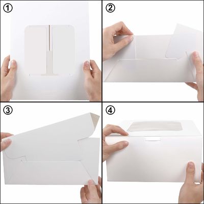 Ordine personalizzato accettato 12 x 12 x 6 pollici di cartone quadrato scatola di torta con finestra