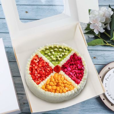 Ordine personalizzato accettato 12 x 12 x 6 pollici di cartone quadrato scatola di torta con finestra