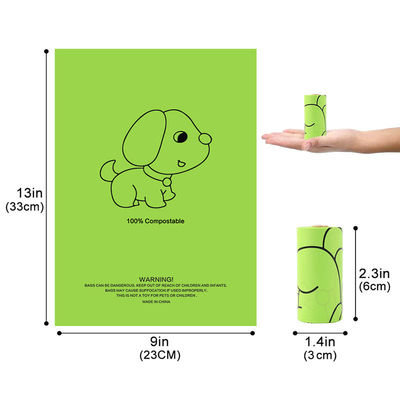 Stampaggio a caldo Materiale PE Struttura Cane per animali domestici Gatti Sacchetto di spazzatura di plastica singolo rotolo degradabile