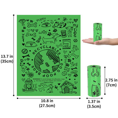 Unita' Roll Pet Dog Cat POP Sacchetto di spazzatura in plastica degradabile per materiali ecologici e sanitari