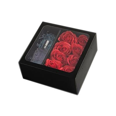 Imballaggio Scatola di fiori regalo con manico Customized Quadrato Design PVC Finestra trasparente