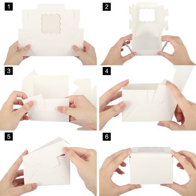 Piccole Prelibatezze White Bakery Cookie Box con Finestra 4x4x2.5 Inch confezione personalizzata