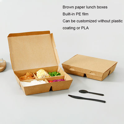 Scartamento 5 quadrati scatole di carta di pasta di legno per imballaggi di fast food ecologici