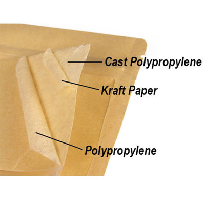 Comodo sacchetto di carta kraft marrone con cerniera per facile movimentazione e stoccaggio