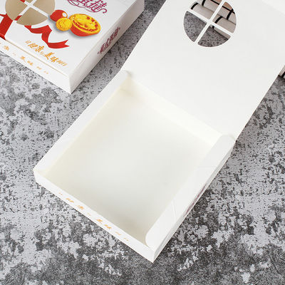 Scatola regalo di pasticceria deliziosa con imballaggio alimentare con carta bianca 300G e materiale W9