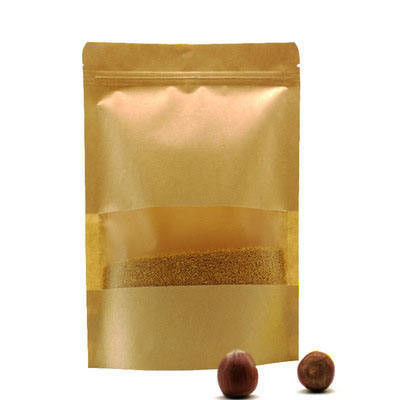 Sacchetto di imballaggio alimentare in carta kraft con cerniera e materiale PE