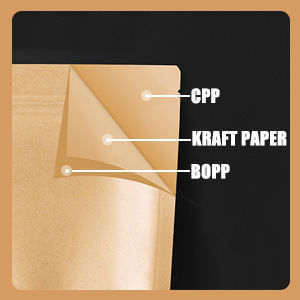 Sacchetto di carta Kraft con chiusura chiusura sigillo zipper e Stand Up Design finestra trasparente