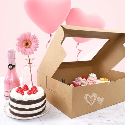 Confezionamento a finestrino Cassa di torte da forno con inserti 12 buchi Portatore di torte in carta kraft
