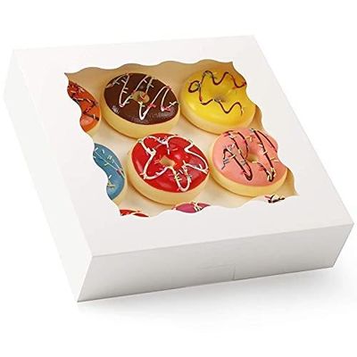 Confezionamento a finestrino Cassa di torte da forno con inserti 12 buchi Portatore di torte in carta kraft