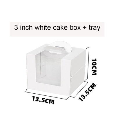 Finestra bianca aperta 3 pollici 4 pollici 6 pollici 8 pollici scatola di torta di compleanno fatta di carta artigianale non rivestita