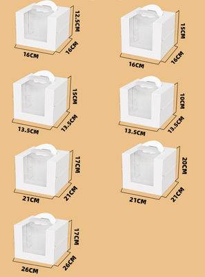Finestra bianca aperta 3 pollici 4 pollici 6 pollici 8 pollici scatola di torta di compleanno fatta di carta artigianale non rivestita