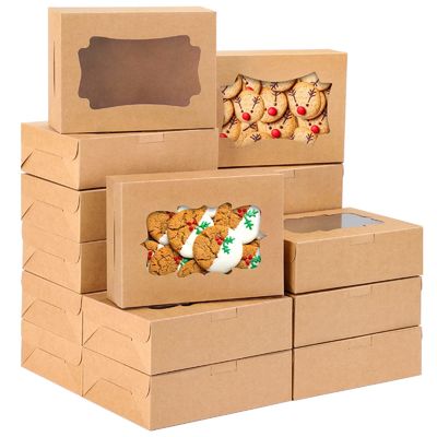 Cartoncino trasparente per dolci Bento Pasticceria Pasticceria Cupcake con carta kraft trasparente