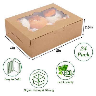 Cartoncino trasparente per dolci Bento Pasticceria Pasticceria Cupcake con carta kraft trasparente
