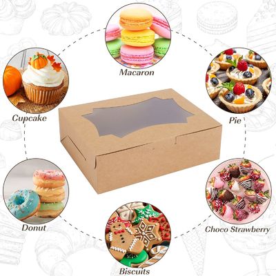 Cartoncino trasparente per dolci Bento Pasticceria Pasticceria Cupcake con carta kraft trasparente