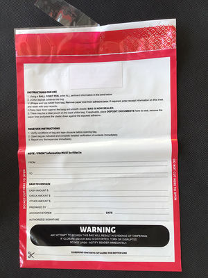 ISO9001 Certificato Borsa di plastica per corriere di sicurezza in contanti per borsa di deposito in banca con valvola